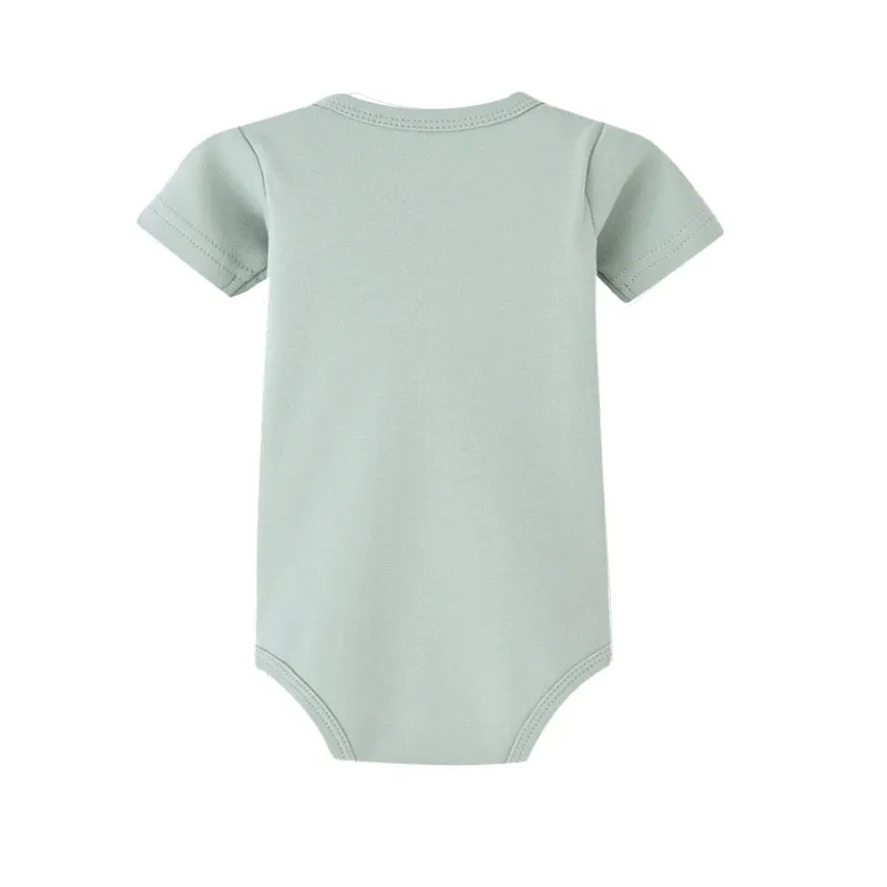 Custom Summer Short Sleeve 100% Pure Cotton Plain Blank Colors Onesies Baby Clothes Rompers