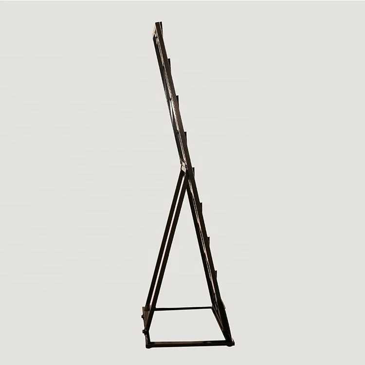 Hot Sale Custom Design Metal Black triangle Marble Ceramic Tile Stone Display Rack Quartz Sample Flooring display racks