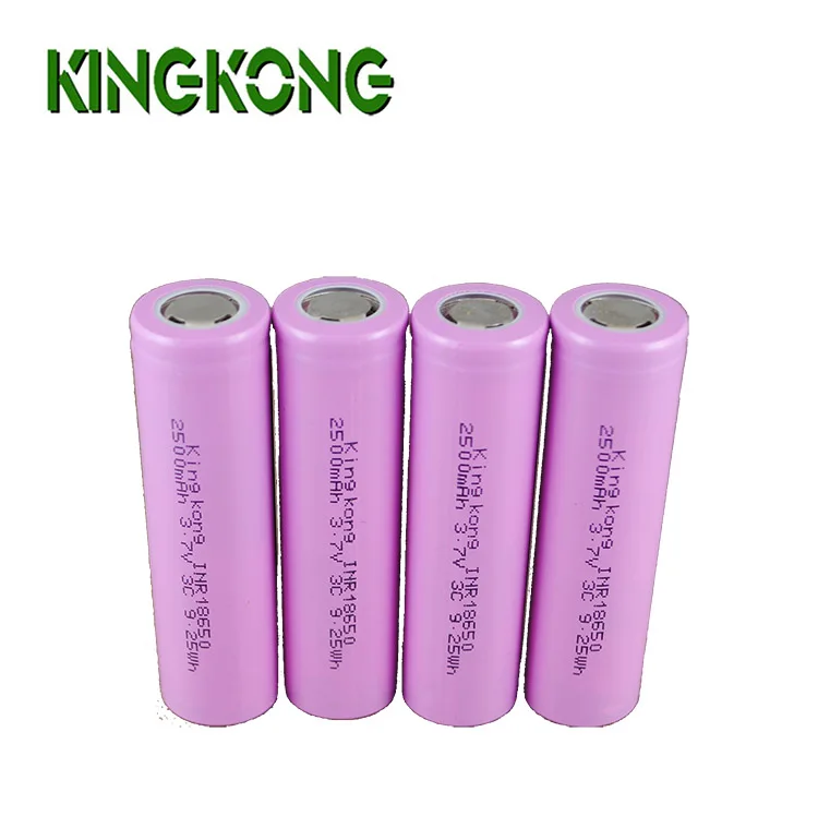Kingkong INR18650 2500 мАч 3C 7.5A 3 7 V цилиндрическая ICR18650 литий-ионная батарея 18650 батареи поставка бытовой техники