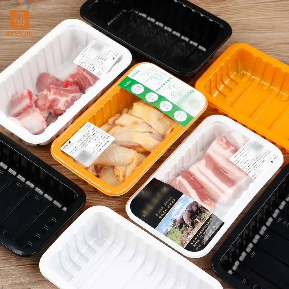 High Quality PP Disposable Blister Packaging Box Rectangle Shape MAP Chicken Takeaway Sealed Plastic Tray for Meat Storage