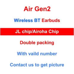 2021 New Original Package Strong Bass Real Serial Number Airoha 1536U 1562A Gen 2 Gen 3 Wireless Earbuds Air 2 Air 3 Airpro