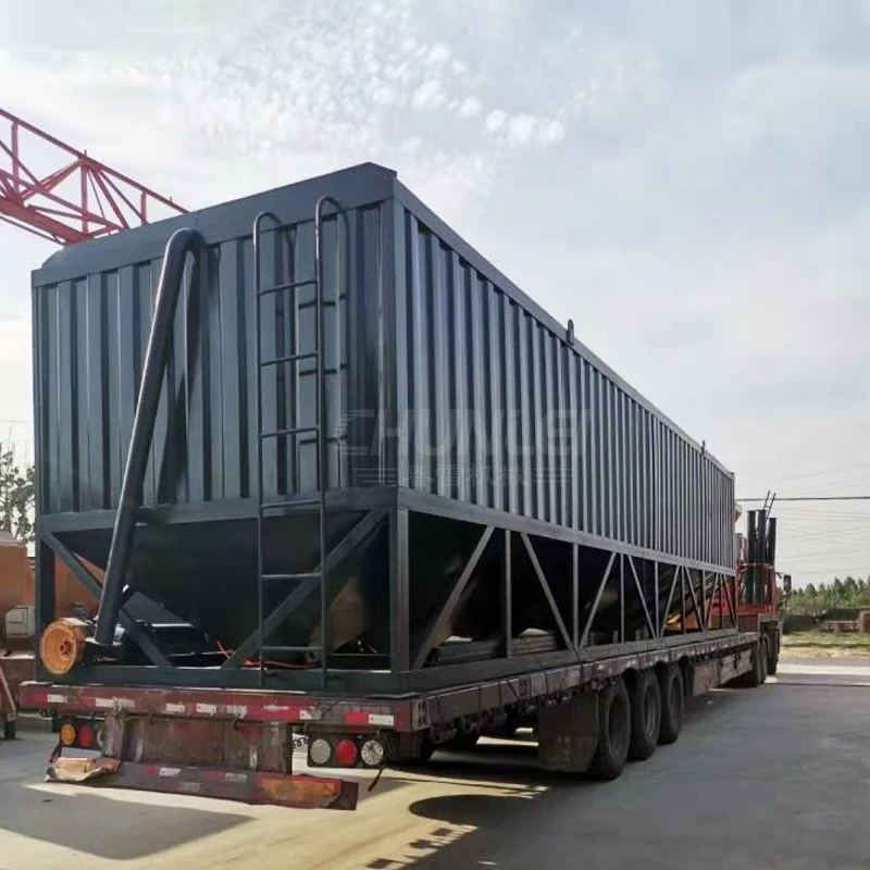 Stock Available Horizontal Cement Silo 60T Cement Tank With Vibration Motor