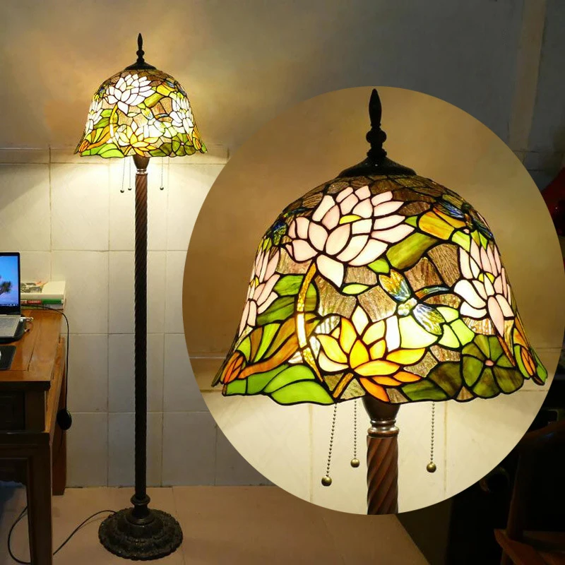 Тиффани напольный светильник в американском стиле ретро лампа для гостиной спальни страна витражный