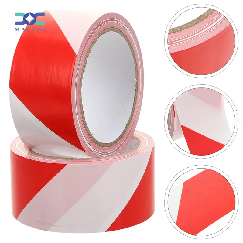 MANCAI Hazard Warning Non-Adhesive Barrier Tape Warning Tape 500m White And Red Warning Tape
