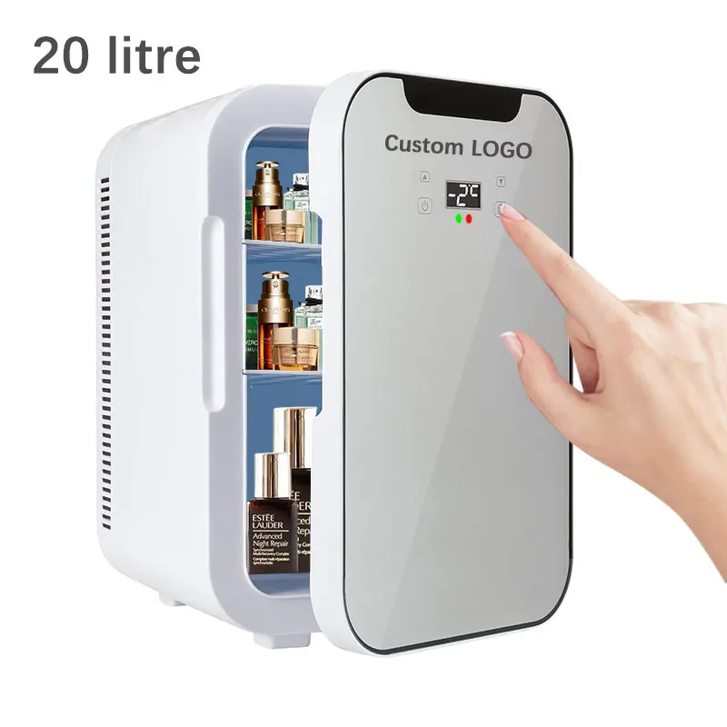 Custom logo Capacity 20 Liters Touch Screen Mini tiny Fridge Skin Care Refigerador with Digital Temperature Control for Dorm