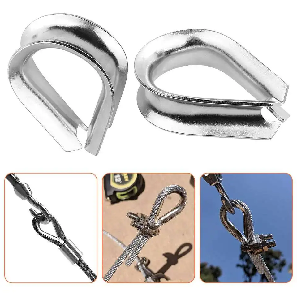 Stainless Steel Wire Rope Cable Thimbles Eyelet Loop Rigging