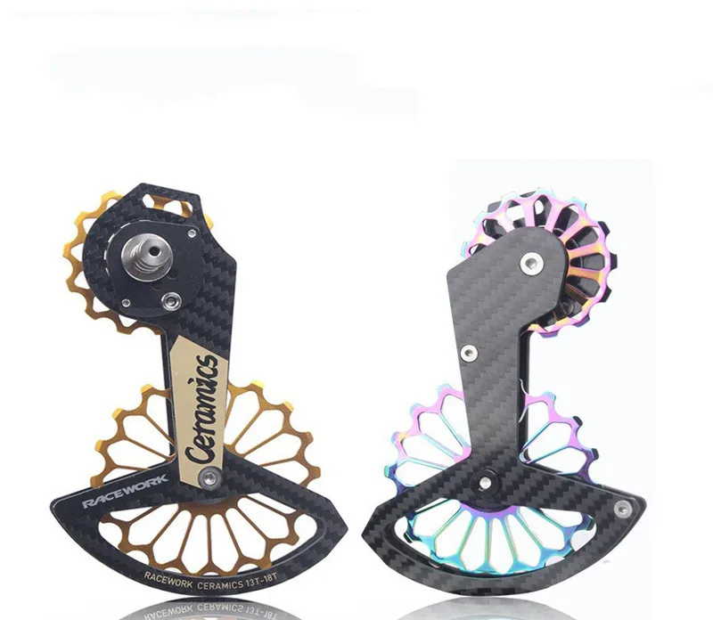 Carbon fiber bicycle derailleur 17 teeth ceramic bearing for R7000 / R8000 bicycle transmission chain guide wheel