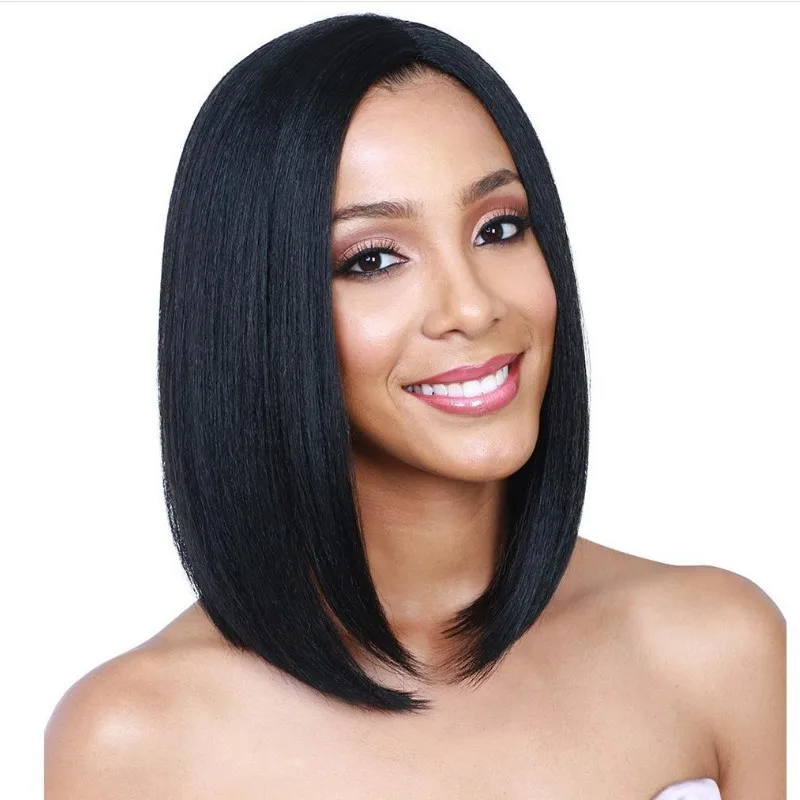 
New product European and American feminine chemical fiber bobo headwear, with midpoint and short hair to modify the face shape 