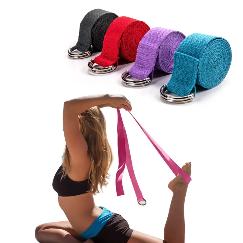 Wholesale Custom Logo Cotton Polyester Yoga Strap Fitness Pilate Stretching Band Belt