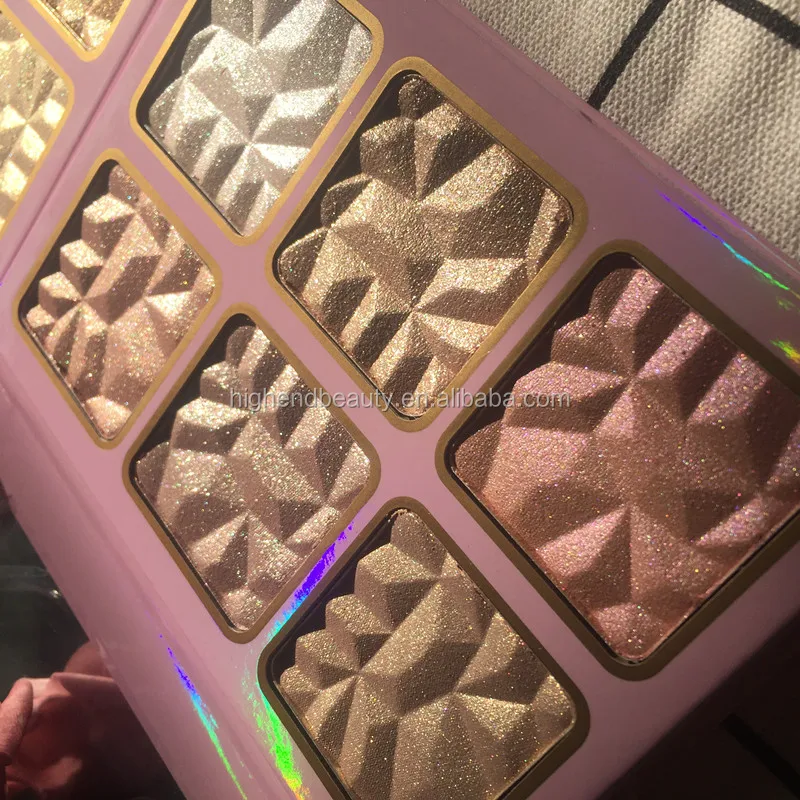 
OEM Pressed Powder make your own brand make up bronzer highlighters makeup 6 shade highlighter palette 