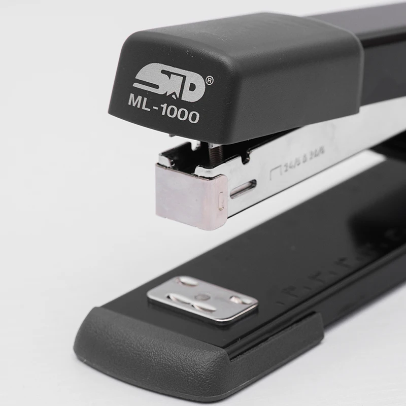 ML-1000 Black 24/6 1/4 Hand 25 Sheet Capacity Heavy Duty Book Magazine Binding Stapler Center Stapling Long Arm Reach Stapler