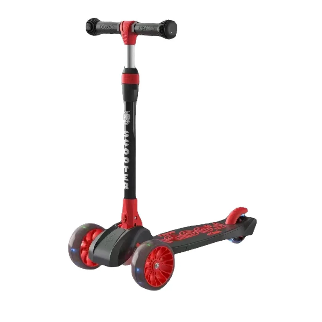 One Click Folding Flash Wheel for Boys and Girls Aged 1-8, Scooter Slide with Four Gear Adjustment