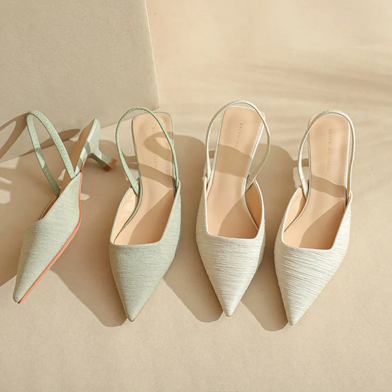 Spring And Autumn Low Thin Heels Fashion Sandals Casual Classic Design Interpretation Of Elegant Charm Business Slippers