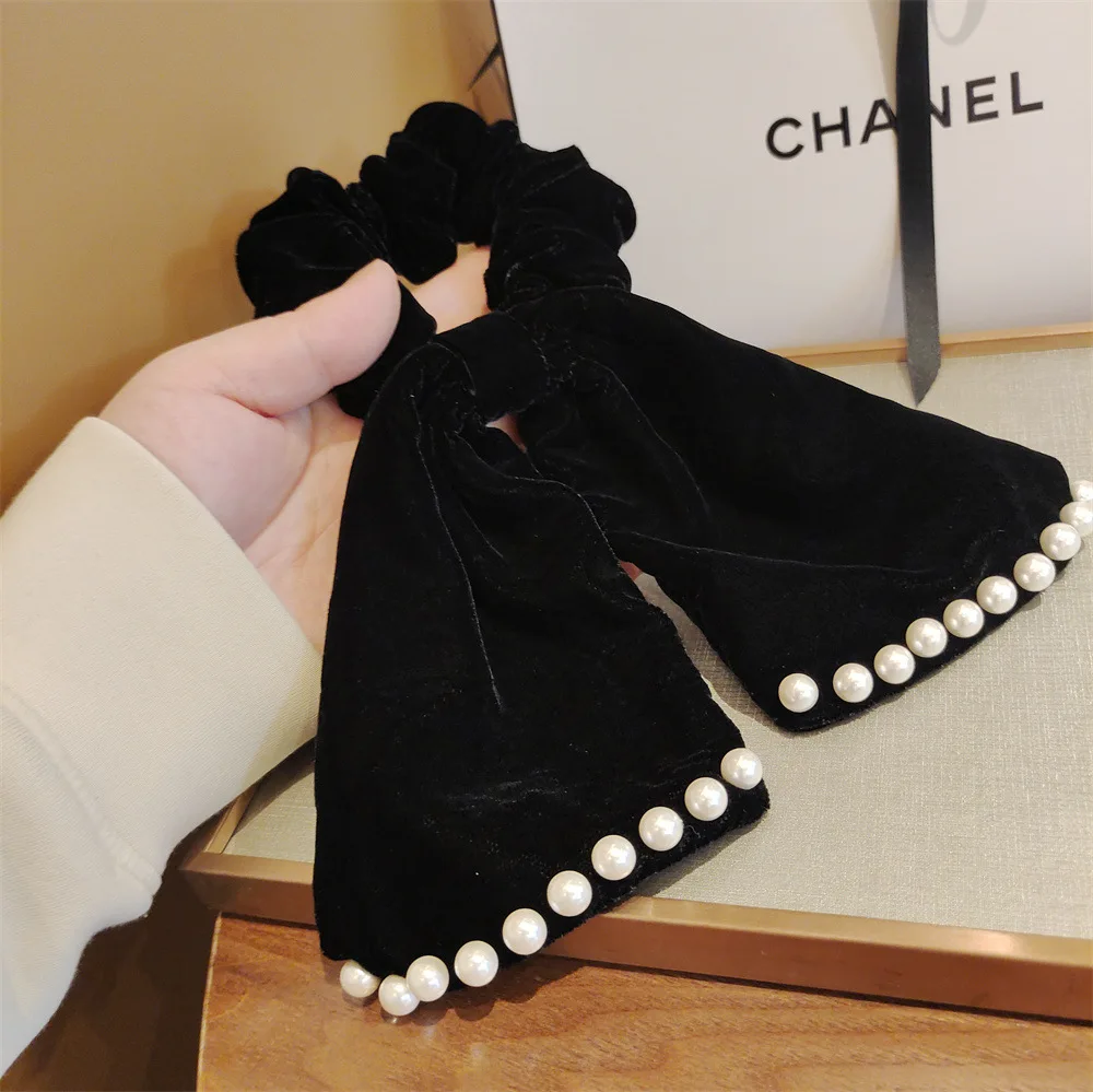 Custom Logo Printed Knotted Crunchies Elastic Hair Rope Tie Knot Band Scrunchies