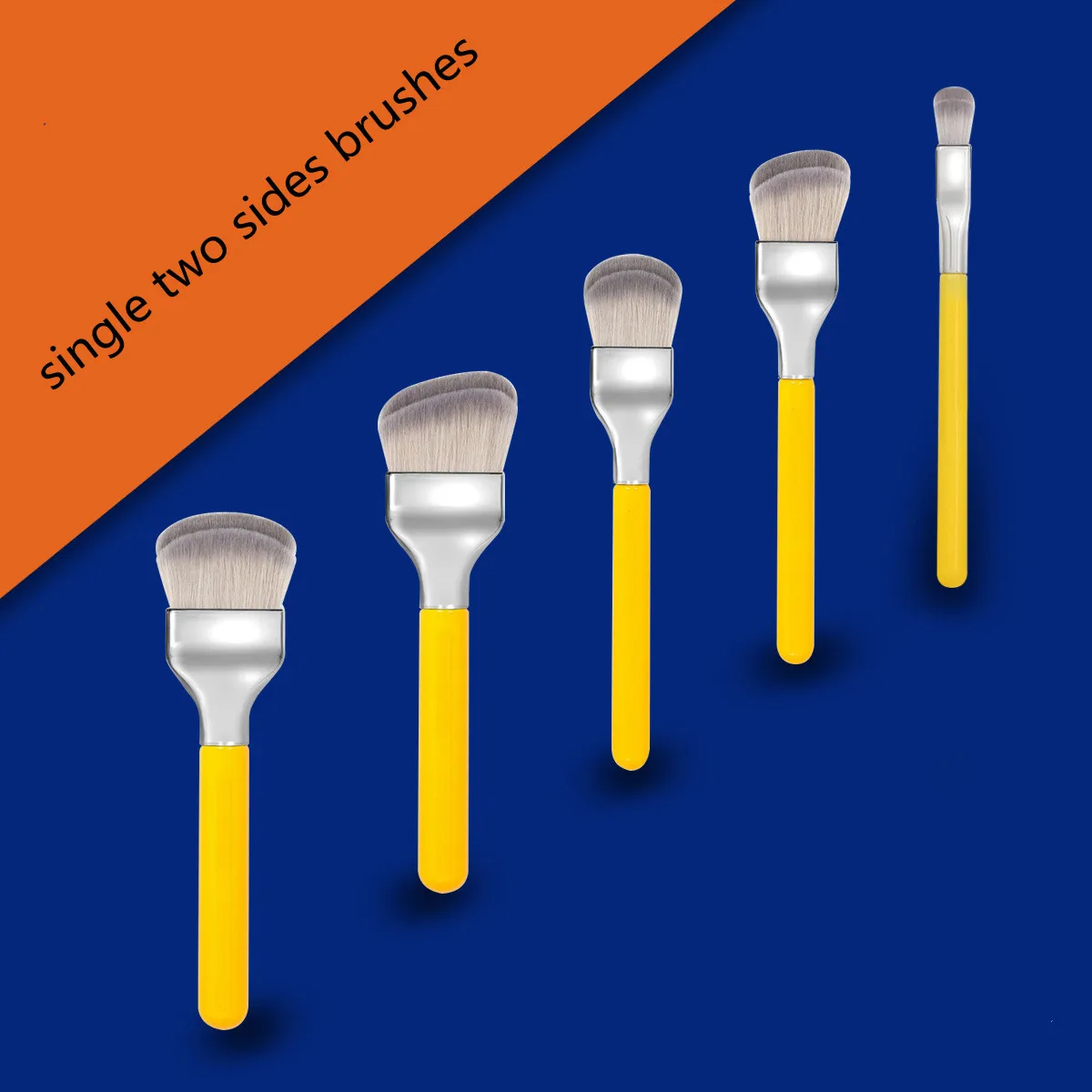 Wave shape Two color brushes foundation makeup tool  concealer brush wide flat fan brushes