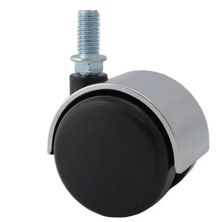 50 MM Twin 2-Inch Black Nylon Furniture Caster Wheel 30 Kg Loading Capacity for Office Chair & Sofa Hospitals Made Plastic PP