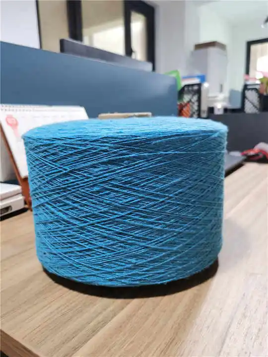 Peacock Blue Open End Ne16s/1 20s/1 Recycled Cotton Blended Yarn