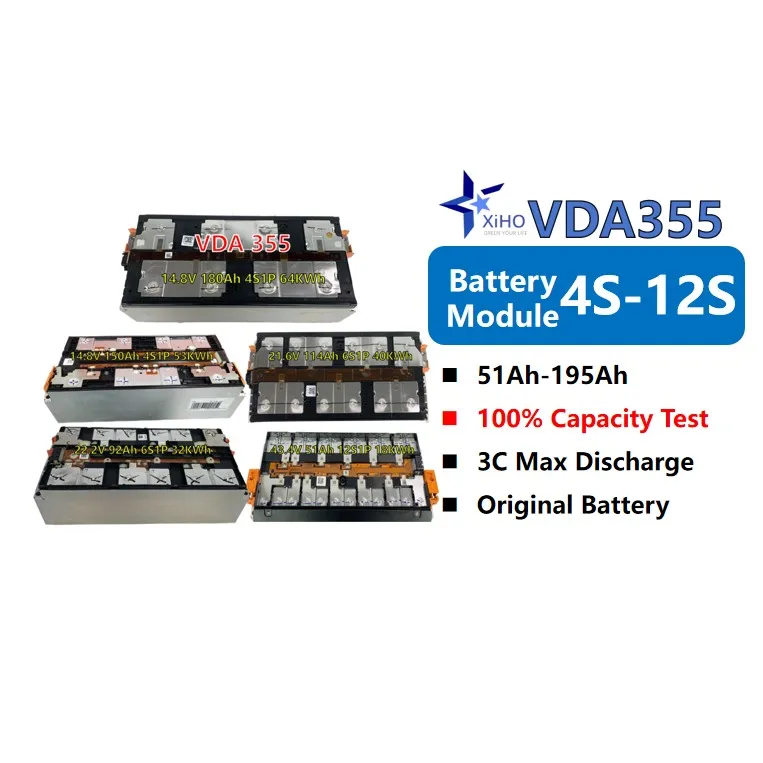 Модуль Xiho Catl 51Ah 92Ah 114Ah 153Ah 174Ah 180Ah 14,8 V 22,2 V 44,4 V 4S1P 6S1P 12S1P VDA355 NMC литиевая батарея Ncm 811 Leaf EV
