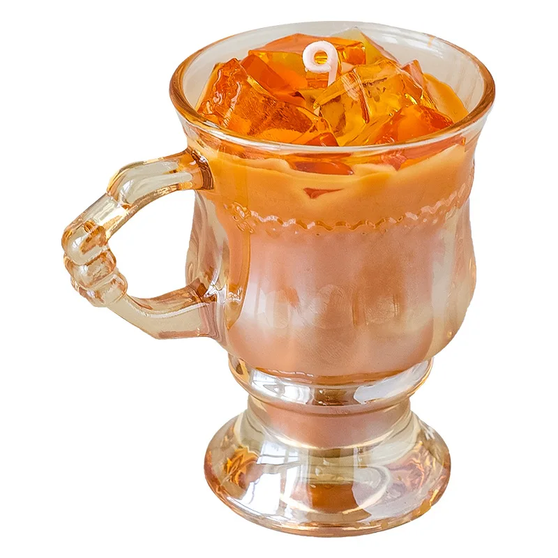 Coffee Glass Cup Shape for Aromatherapy and Home Decoration Wholesale Gift Handmade Gel Coffee Scented Candle