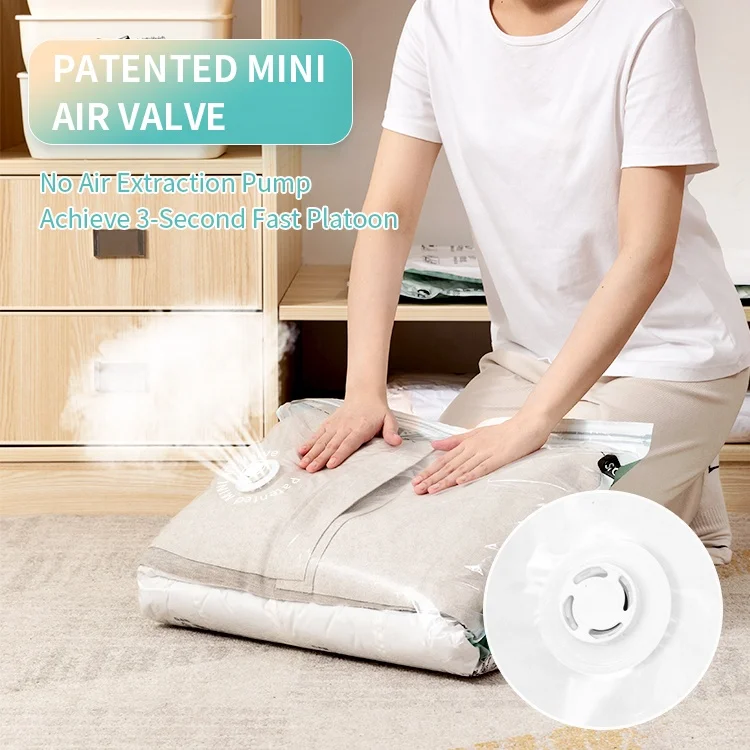 PA+PE vacuum storage bag for space saving storage bags for clothes organizer flat vacuum compression bags