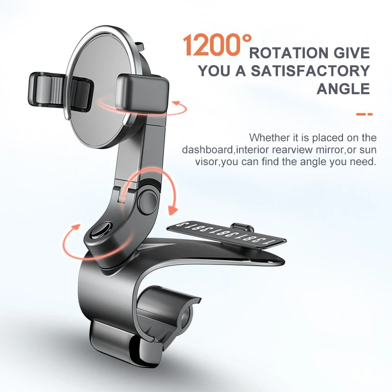 1200 degrees rotatable unique car phone holders automatic roller console AR navigation stand with number plate for xiaomi su7