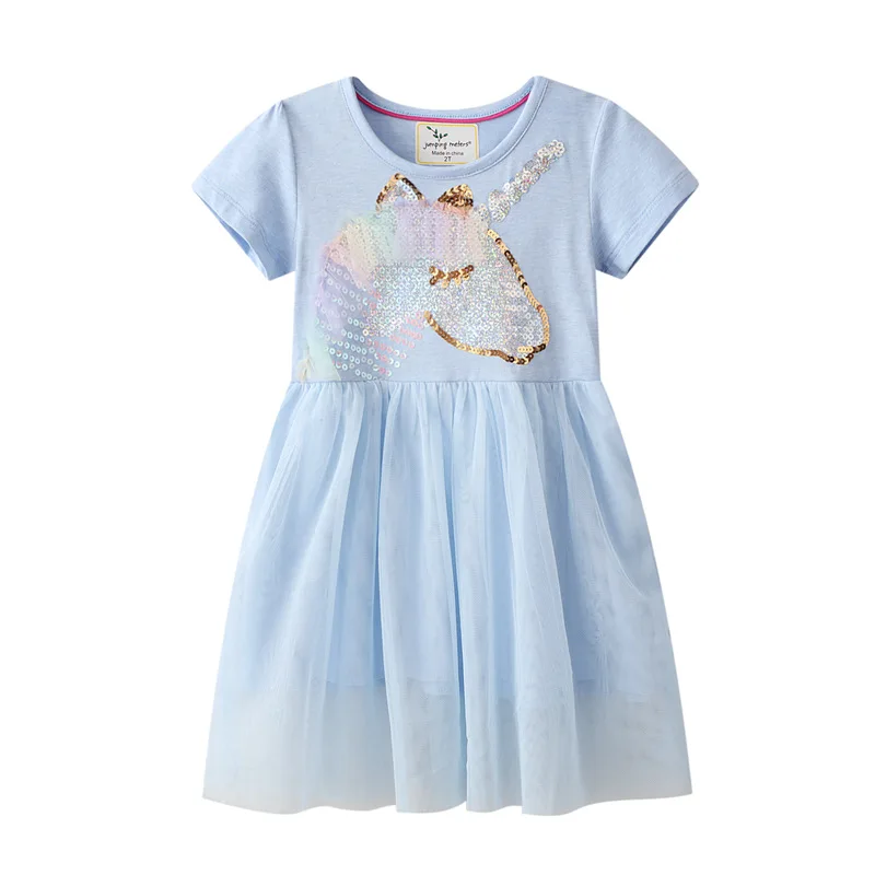 Summer New Ruffled Girls Dresses Round Neck Short-Sleeved Dress Breathable And Comfortable Girls Brand Skirt
