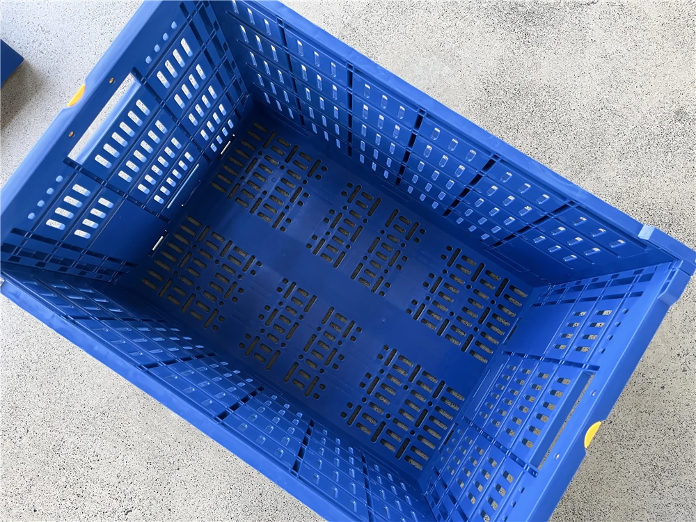 durable 600x400x400 mm mesh type plastic turnover box folding box crate for fruit and vegetable storage