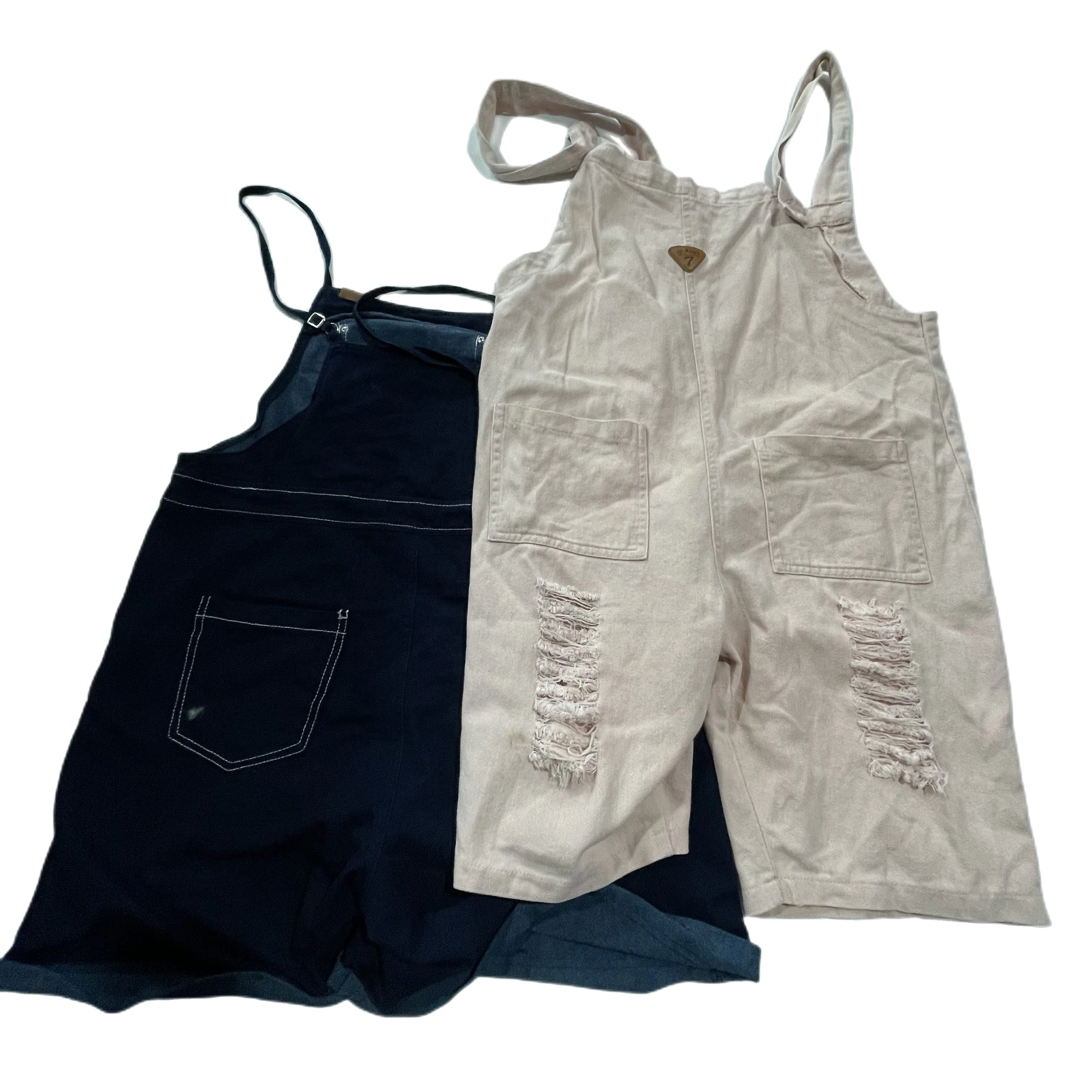 Factory used clothes bales Korean second hand suspender short  preloved ladies jumper pants long in bundle klgs