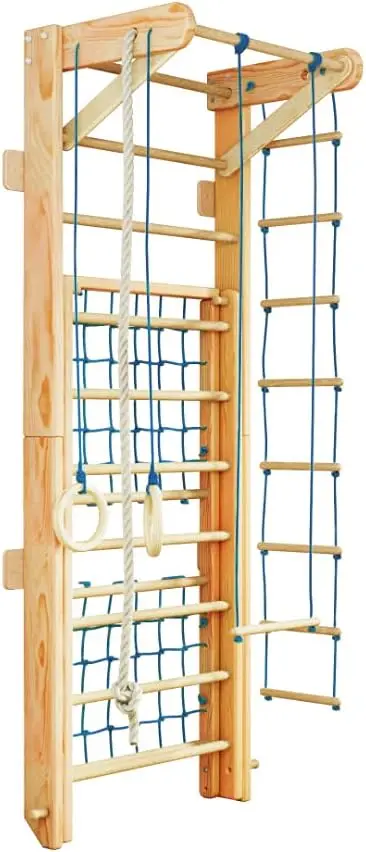 LM KIDS Swedish Ladder Wooden Yoga Wall Stall Bar Physical Therapy And Gymnastics Ladder