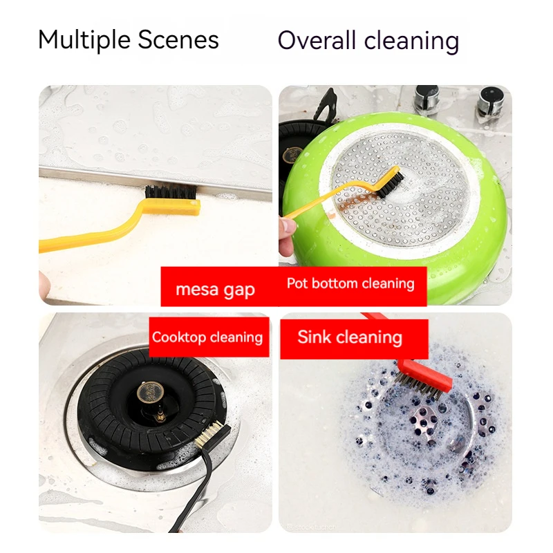 Gas stove cleaning brushes 3 small wire brushes for kitchen appliances range hood stove cleaning tools