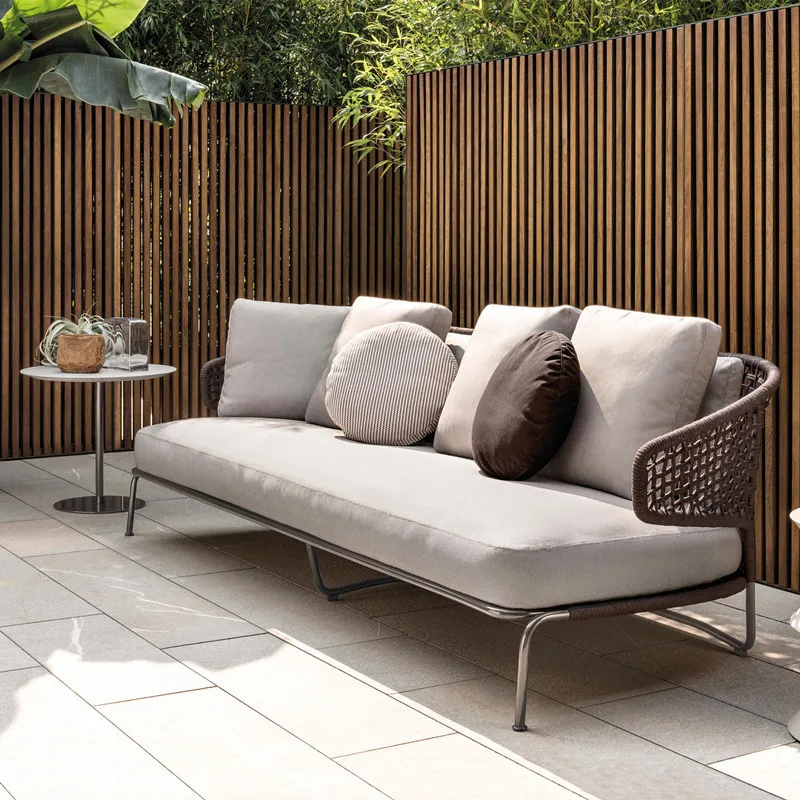 
rattan outdoor l shape aluminum sofa set home furniture designs fabric sofa set with dark gray cushion sec 