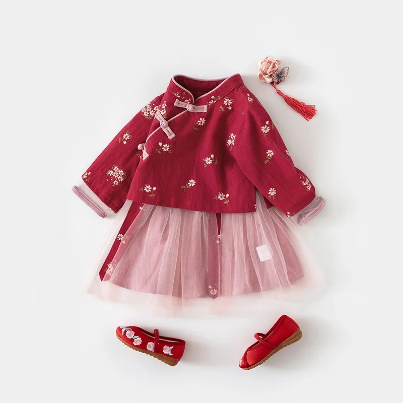 
2021 baby 1 year baby girl dresses children with Chinese Tang suit 