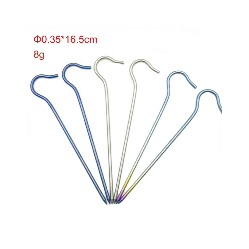 Wildrex Titanium Outdoor Camping Hiking Climbing Question mark Shape Stakes ultralight Tent pegs