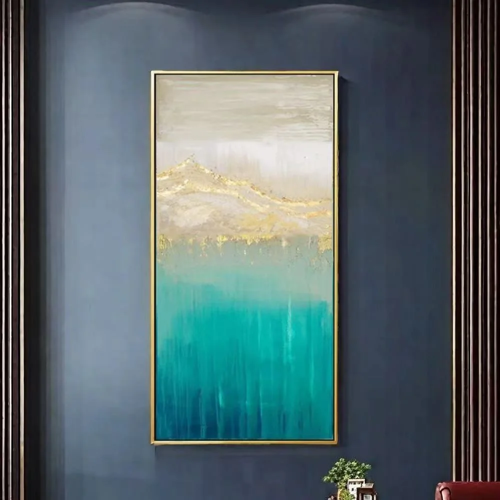 Original 100% Real Hand Painted Oil Painting on Canvas ,  Abstract Gold Foil Oil Painting, for Home Decoration,  Gifts