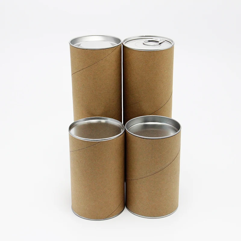 
OEM Several Flavor Homemade Food Packaging Tube Printing Sticker Cylinder Kraft Can 