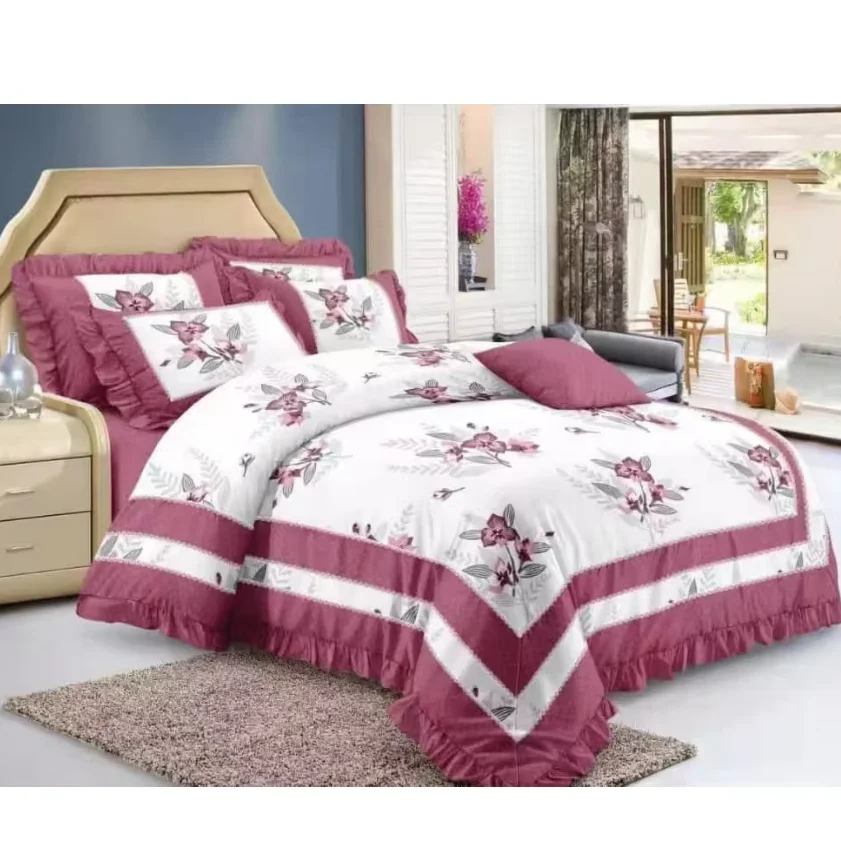 China factory 100% Cotton Skin-friendly 3 place drap comforter cover pillow covers duvet covers sets for king size bed