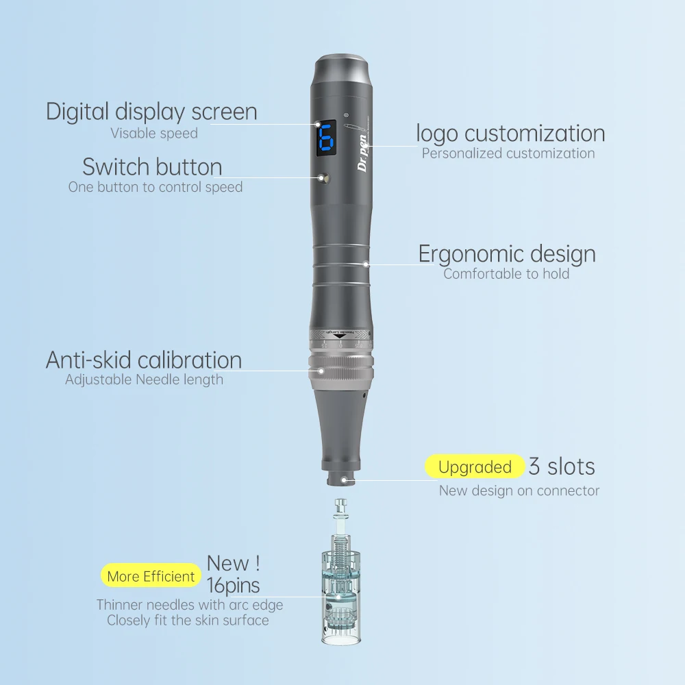  Dr pen m8 16pin 6 Скоростной проводной МТС беспроводной микроиглы дермапен производитель