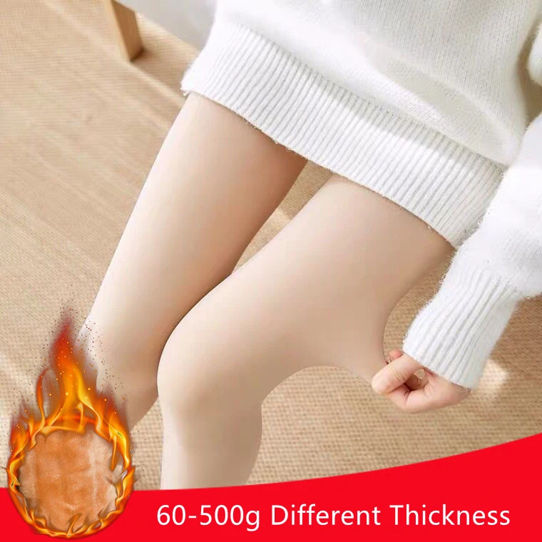 Manufacture Women Skin Leggings Plus Velvet Thickened Outer Wear Pantyhose Winter Large Size Thin Socks Keep Warm Tights