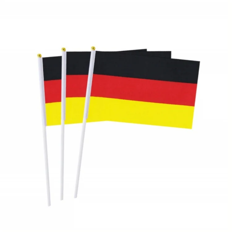 100% Polyester Promotional Custom Georgia Mini Stick Flag Hand Held Waving Flags All Countries