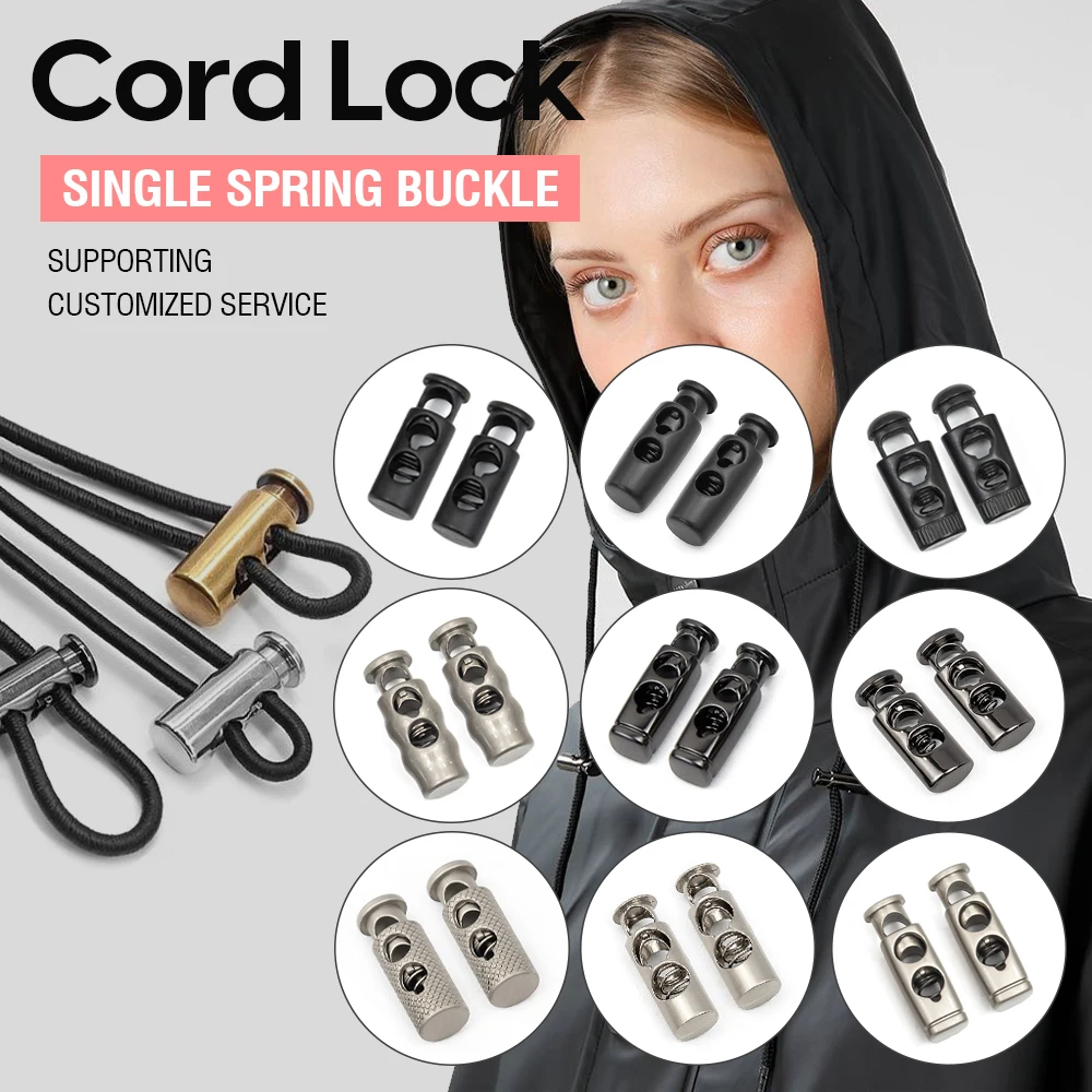 Fashion Garment pig nose lanyard elastic zinc alloy hardware drawstring Rope toggle metal spring lock cord stopper