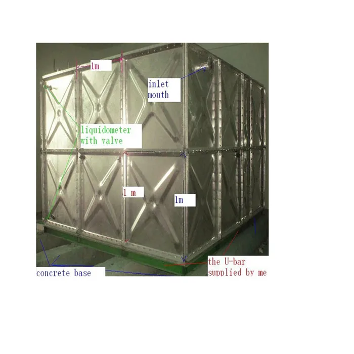 Discount! 600 cubic meter Hot dip galvanized steel panels assembled fire fighting water storage tank fire cistern