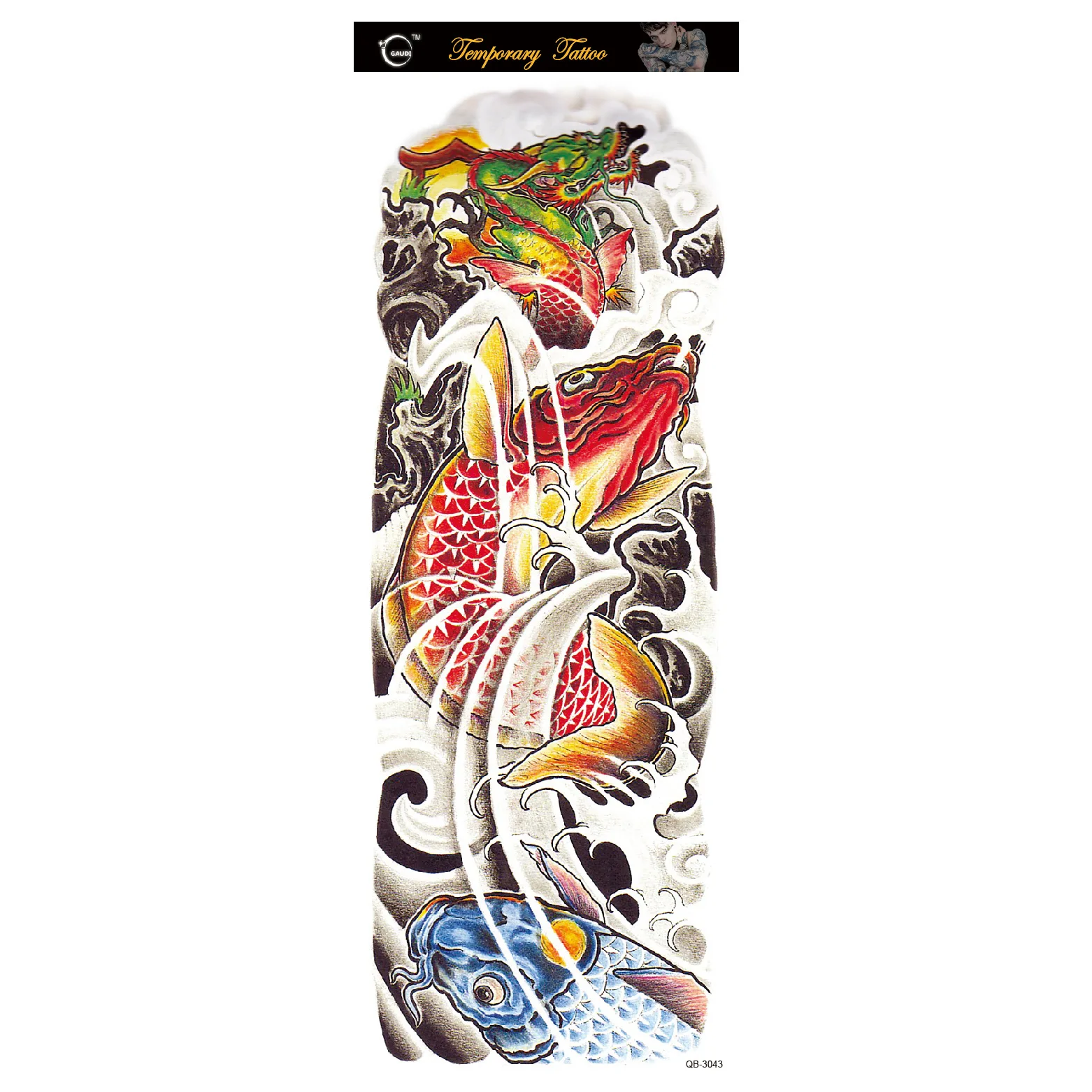 Black Dragon Tattoo Temporary Tattoo Sleeves Sticker Body Atr for Men