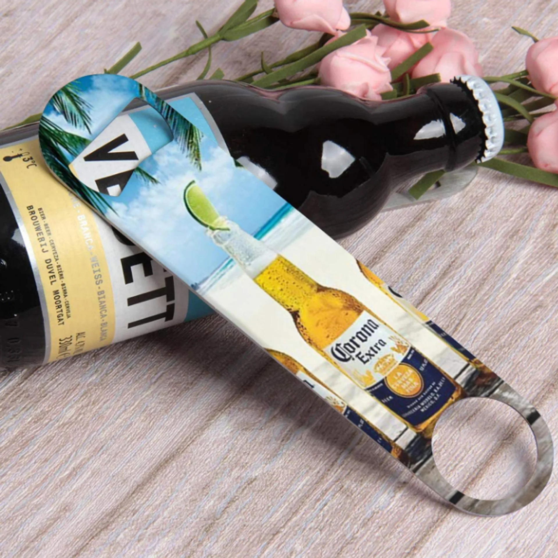 Custom Printing Promotion Metal Beer Flat Bottle Opener Stainless Steel Bar Blade Bottle Opener with Logo