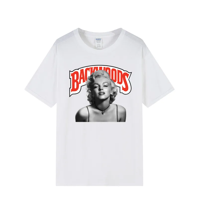 Wholesale Soild Color Cotton Heat Transfer Printing Hip Hop Streetwear Men Women Unisex Cookie Backwoods T Shirt In Bulk