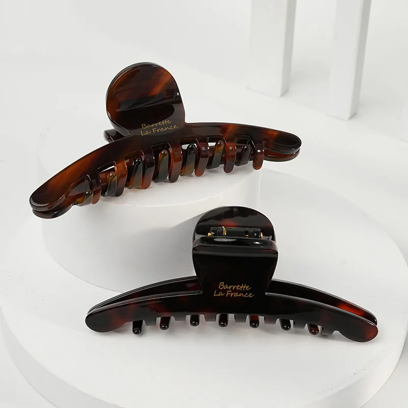 13cm Acetate Hanger Leopard Print Oversized Nordic Clips Shark Hair Claw Light Luxury Clamps for Girl Women