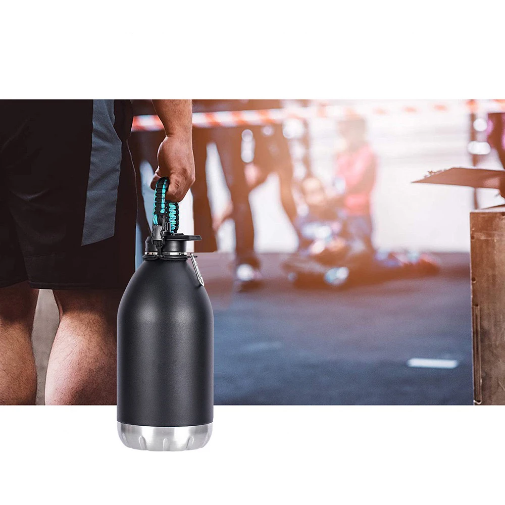 Food Grade Thermo Drinking Water Flask 128oz Vacuum Insulated Water Jug One Gallon Stainless Steel Water Bottle