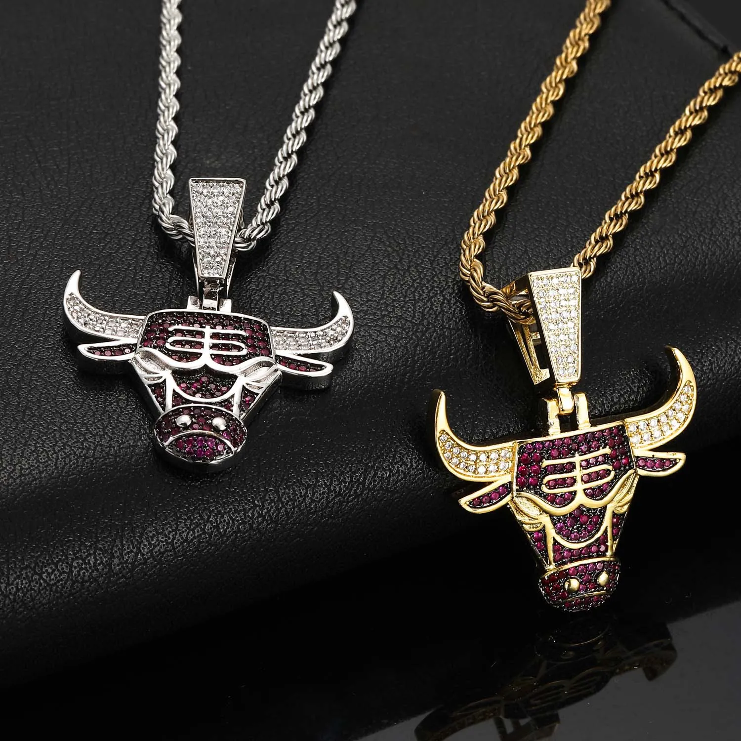 Chicago Bull necklace Pendant Colar de Fas de Moda Colar de Basquetebol Chicago Colar de Touro Pingente