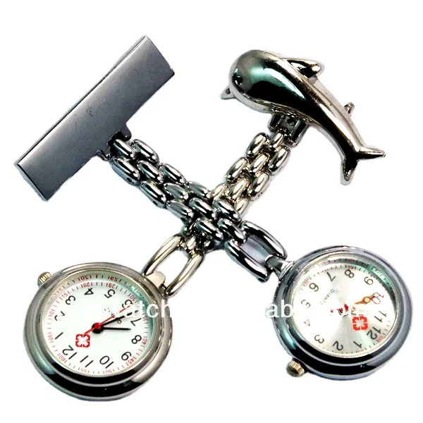 Быстрая доставка сплав металла серебряный цвет женские нагрудные часы медсестры