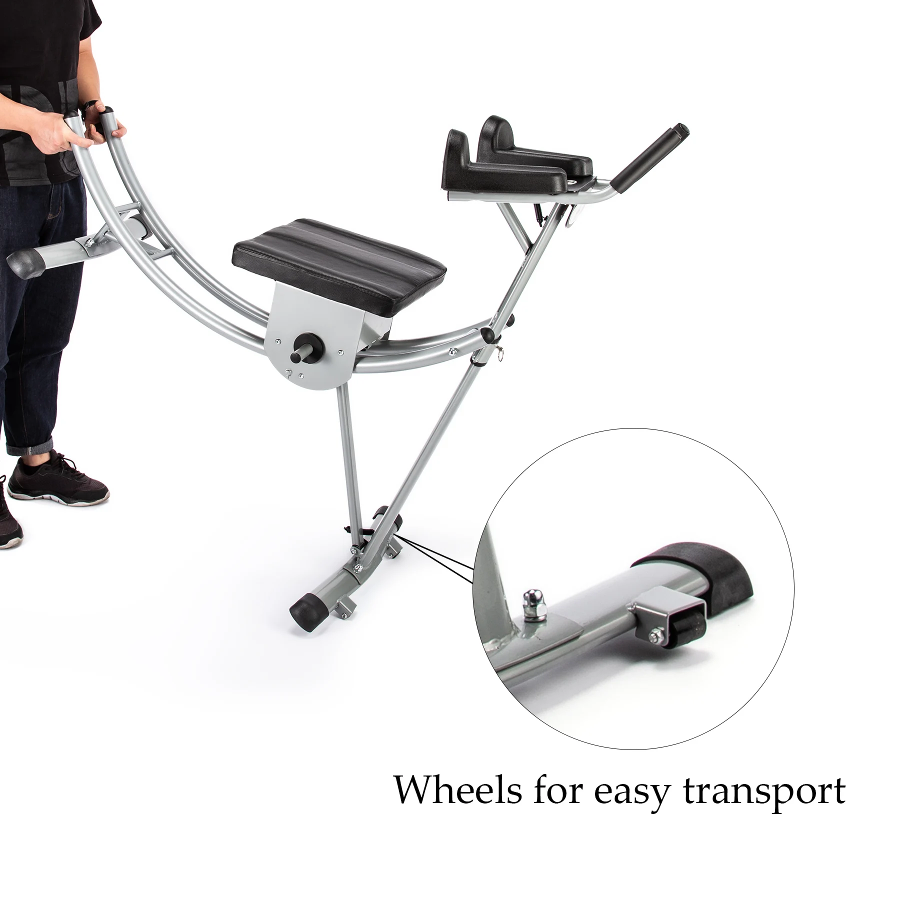 Ab Coaster Home Gym Equipment Adjusting Folding Abdominal Machine for Core Fitness