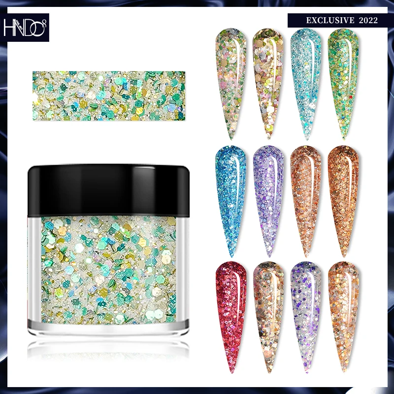 HNDO 2024 Hot Selling Best Grade Ultra Fine Glitters High Grade Shape glitter acrylic dipping powder for mix UV GEL
